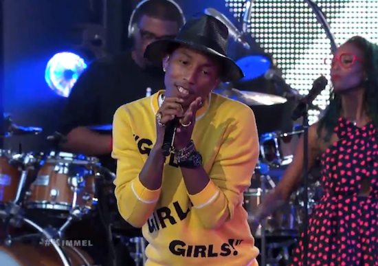 pharrell-williams-jimmy-kimmel-live-marilyn-monroe-screenshot