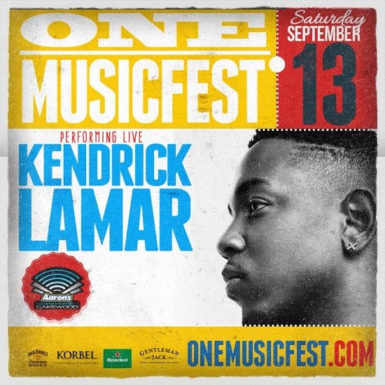 ONE Music Fest Kendrick Lamar Flyer
