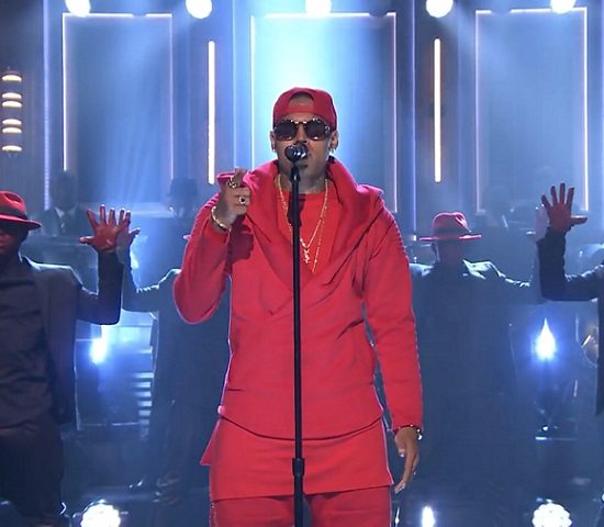 Chris Brown Tonight Show Red Snapback