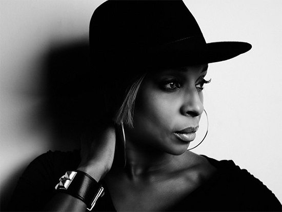 Mary J Blige Black & White Wearing Hat