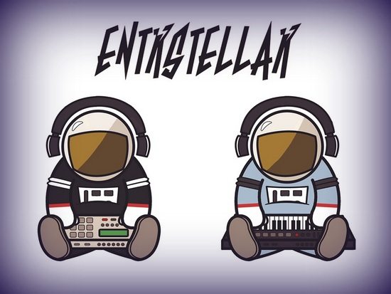 Entrstellar Astronauts Logo By Melissa Cook With Vignette Border
