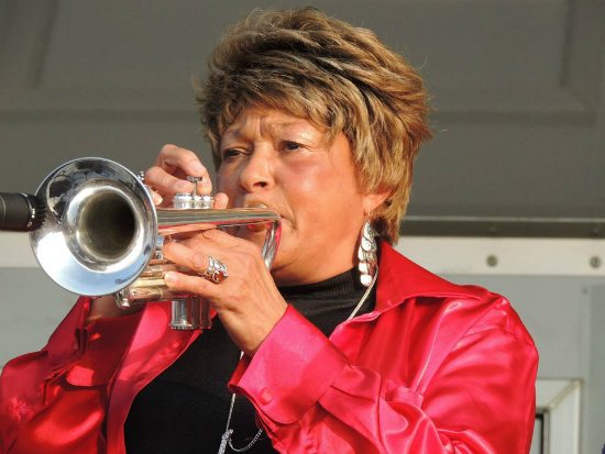 cynthia-robinson-red-satin-blouse-trumpet