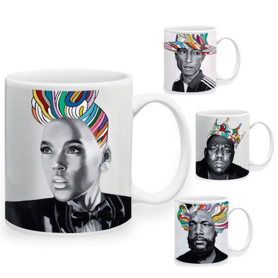 soulbounce-2016-music-lovers-gift-guide-jared-yamahata-mugs-janelle-pharrell-questlove-notorious-big